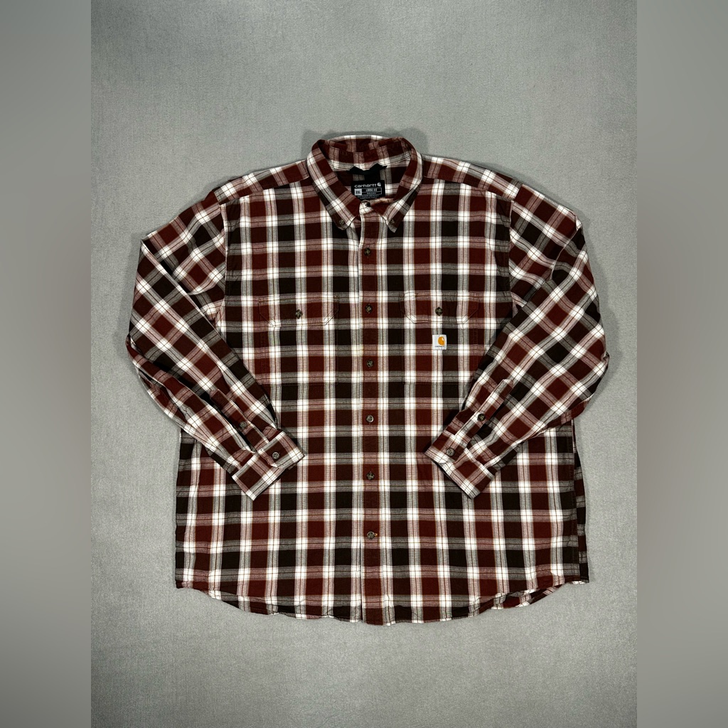 Carhartt Plaid Button Down Shirt Mens 2xl Loose Fit
